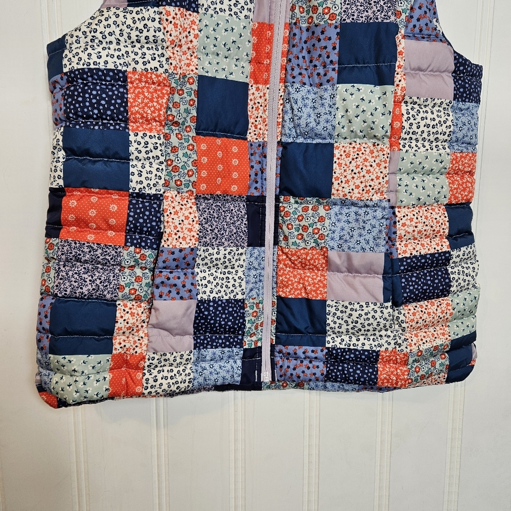 Lands’ End Down Patchwork Puffer Vest M Women’s Q… - image 4